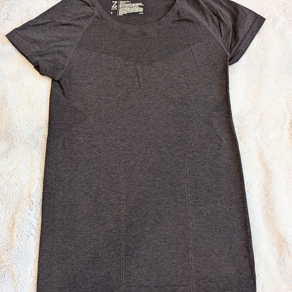 Gray Short Sleeve Athletic Top